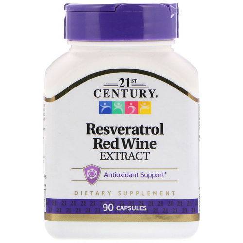 Resveratrol Century Extrato de Vinho Tinto 90 Cápsulas Eua
