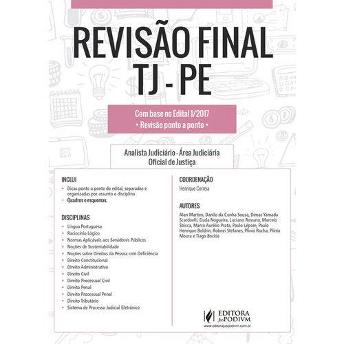 Revisão Final - Tj-pe - Dicas Ponto a Ponto do Edital (2017)