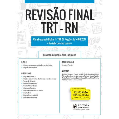 Revisão Final - Trt-Rn - Dicas Ponto a Ponto do Edital