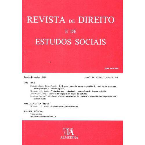 Revista de Direito e de Estudos Sociais, Janeiro -Dezembro - 2008, Ano Xlix (Xxii da 2.ª Série), Nºs