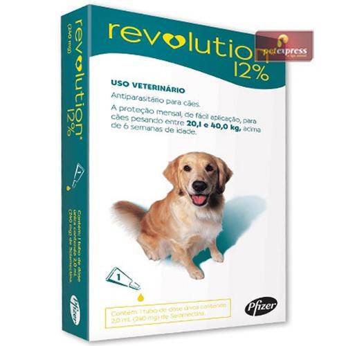 Revolution 12% Cães de 20 a 40kg - 1 Ampola