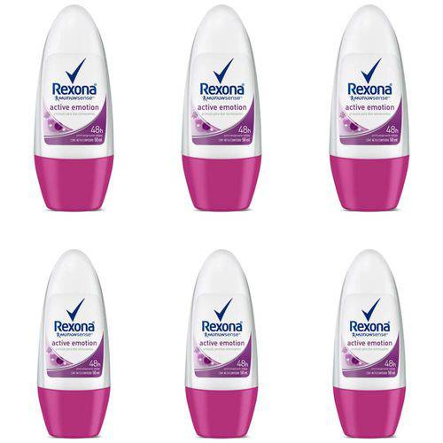 Rexona Active Emotion Desodorante Rollon Feminino 50ml (kit C/06)