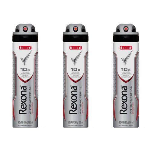 Rexona Antibacterial Desodorante Aerosol Masculino 90g (kit C/03)