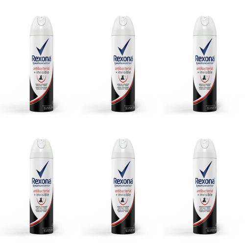 Rexona Antibacterial + Invisible Desodorante Aerosol Feminino 150ml (kit C/06)