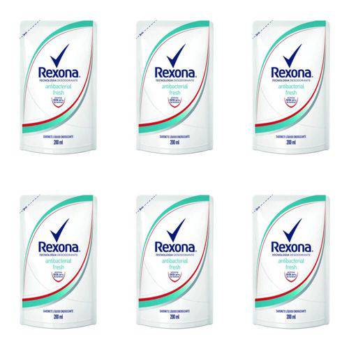 Rexona Antibacteriano Fresh Sabonete Líquido Refil 200ml (kit C/06)