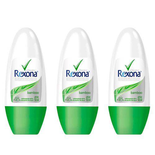 Rexona Bamboo Desodorante Rollon Feminino 50ml (kit C/03)