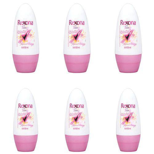 Rexona Teens Desodorante Rollon Feminino 50ml (kit C/06)