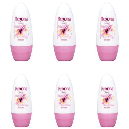 Rexona Teens Desodorante Rollon Feminino 50ml (kit C/06)