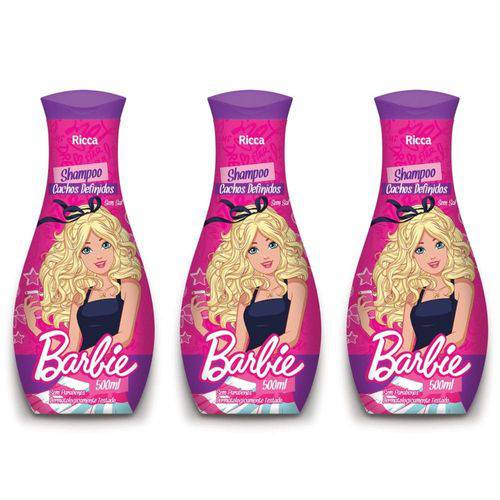 Ricca Barbie Cachos Definidos Shampoo 500ml (kit C/03)