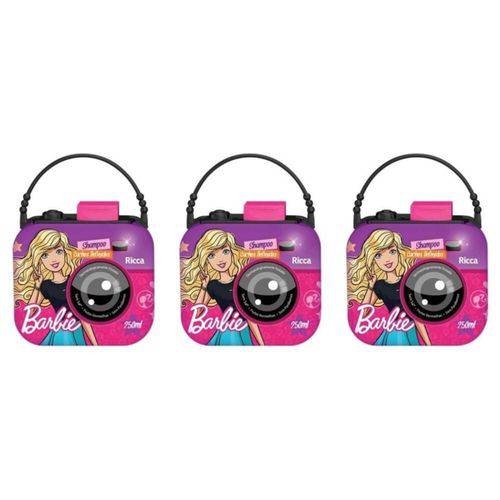 Ricca Barbie Câmera Digital Cachos Definidos Shampoo 250ml (kit C/03)