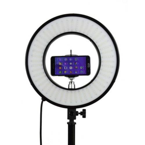 Ring Light 33 Cm de Diametro - Iluminador Refletor 25w - 3 Temp Cor -Com Suporte para Celular e Articulação - Foto Make Up