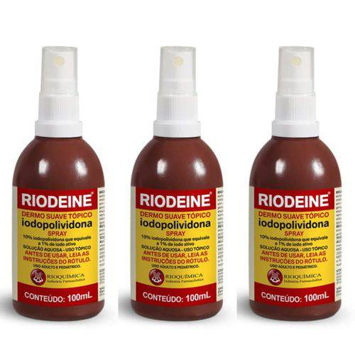 Rioquímica Riodeine Antisséptico Spray 100ml (kit C/03)