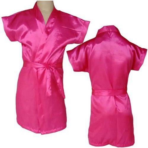 Robe Infantil de Cetim Feminino Rosa Pink