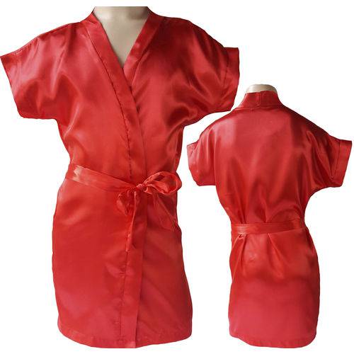 Robe Infantil de Cetim Feminino Vermelho