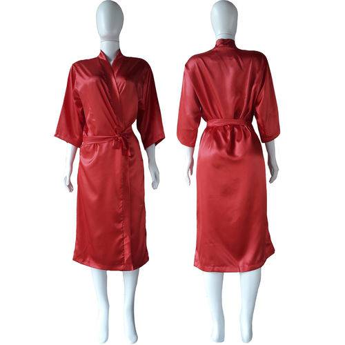 Robe Roupão de Cetim Longo Feminino Kimono Codigo 410