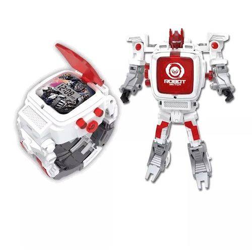 Robot Watch Relógio e Robô 2 em 1 Branco e Vermelho - Multikids