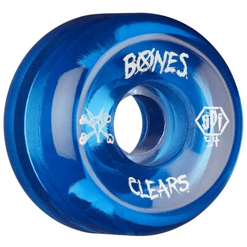Roda Bones Wheels Clear Azul Cristal 54mm Un