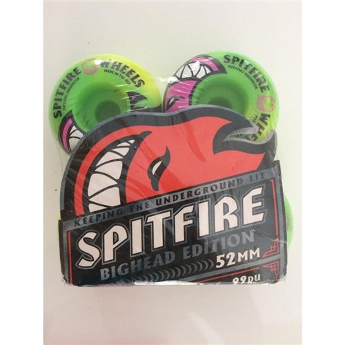 Roda Spitfire Bighead Verde Neon/rosa 52mm