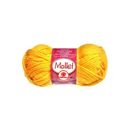 Rolo de Lã 40g Mollet - Amarelo