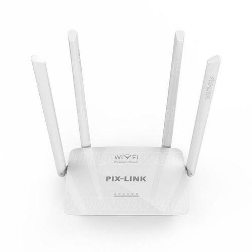 Roteador Sem Fio 4 Antenas Externas Rede Wireless 300mbps Wi-fi Ap Router Branco Pix-link Lv-wr08