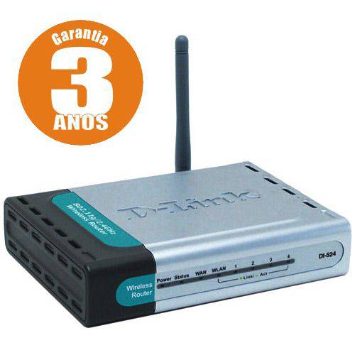 Roteador Wireless 4 Portas Ethernet 802.11g 54 Mbps - DI-524 - D-Link