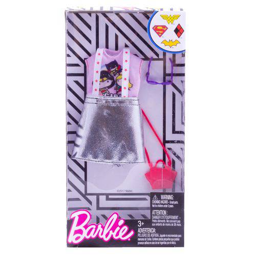 Roupa Barbie Licenciada Heroinas FYW81 Saia Prata - Mattel