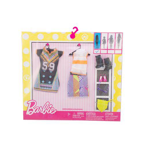 Roupa Barbie Vestido 59 e Conjunto Colorido - Mattel
