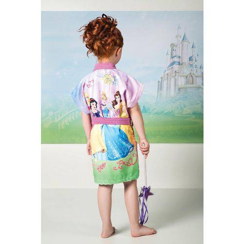 Roupão Aveludado Infantil Princesas Disney - Princesas