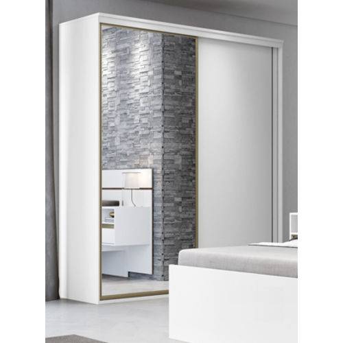 Roupeiro Inovatto 2 Portas Porta Espelho Branco 2,07m 510156 Belmax