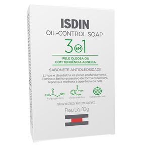 Sabonete em Barra Isdin - Oil Control Soap 3 80g
