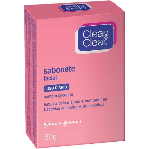 Sabonete Facial Clean&Clear Gligerinado Limpeza Profunda Caixa 80 G