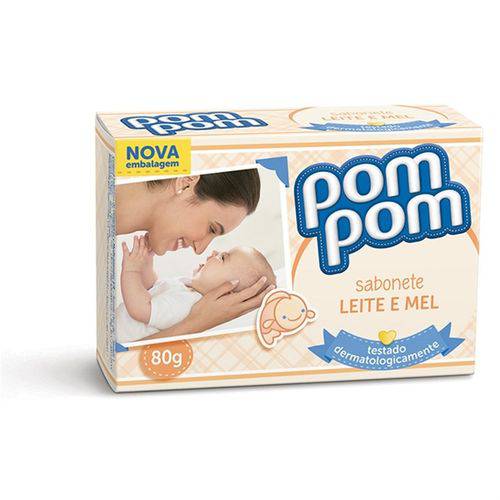 Sabonete Pom Pom Infantil Leite e Mel Caixa com 12 Unid de 80gr