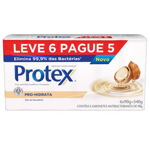 Sabonete Protex Antibacteriano Pro-Hidrata 90g Leve 6 Pague 5
