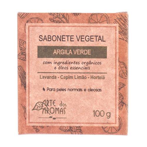 Sabonete Vegetal Natural de Argila Verde 100g - Arte dos Aromas