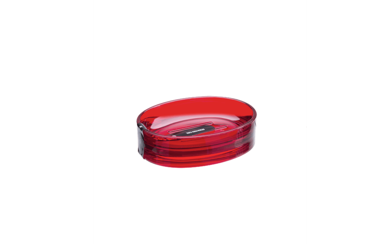 Saboneteira - Spoom 11,5 X 8,9 X 3 Cm Vermelho Transparente Coza