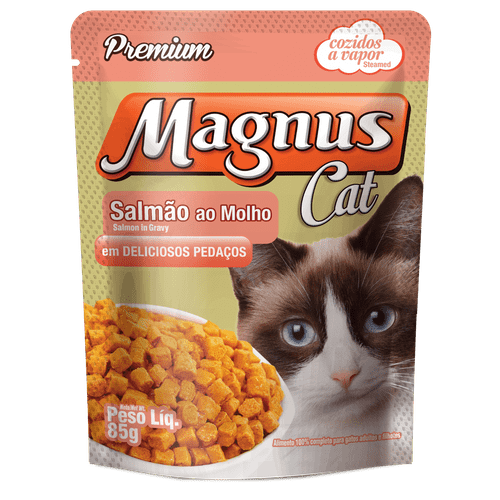 Sachê Magnus Premium Salmão ao Molho para Gatos Adultos 85g