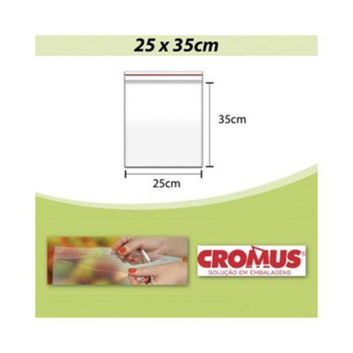 Saco Adesivo Cromus Transparente com Abá 25x35mm com 100 Folhas