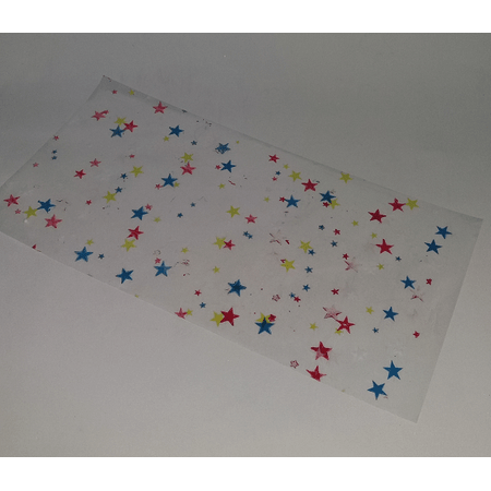 Saco Celofane Estrelas Coloridas 15 X 30 Saco de Celofane Estampado Estrelas Coloridas 15cm X 30cm - 50 Unidades