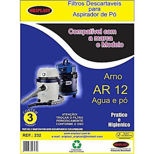 Saco Compatível Arno Água e Pó AR12 - Kit C/2Pct (6Unid)