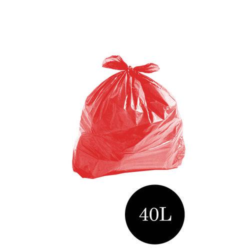 Saco de Lixo Comum Vermelho 40LTS Pct C/100 Un