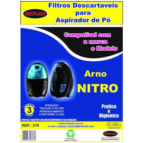 Saco Descartável Aspirador de Pó Arno Nitro com 3 Unidades