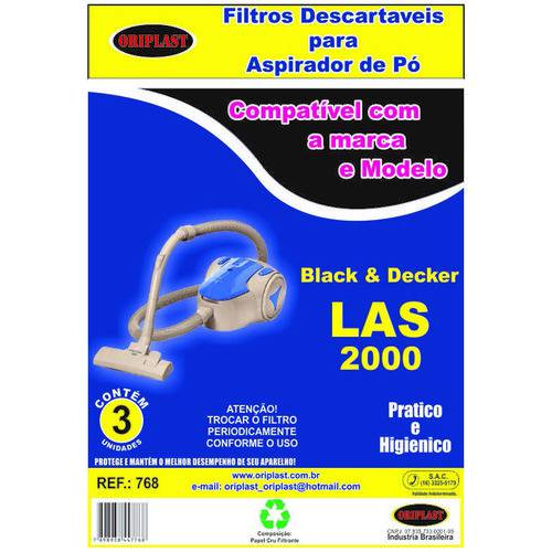 Saco Descartável Aspirador de Pó Black&decker Las 2000 com 3 Unidades