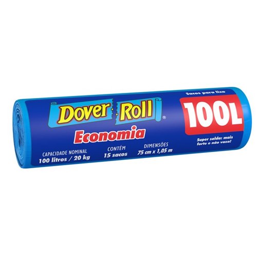 Saco Lixo Dover Roll Economia com 15 100l