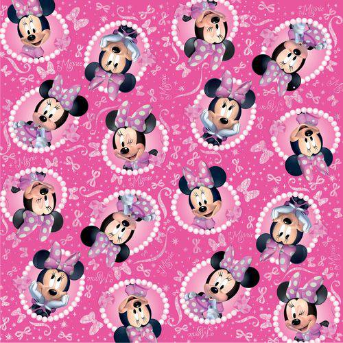 Saco P/Presente Minnie Brilho Disney Rosa 45X59Cm C/25