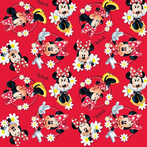 Saco P/Presente Minnie Disney Vermelho 31,5X22Cm C/40 Un.
