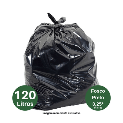 Saco para Lixo Extra Forte 120L Preto Fardo C/ 5kg
