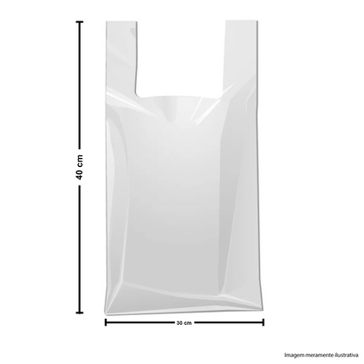 Sacola Plástica Branca Lisa de Alta Densidade 30 X 40cm
