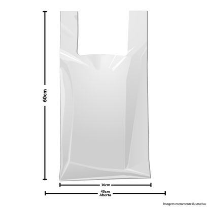 Sacola Plástica Branca Lisa de Alta Densidade 45 X 60cm Altaplast