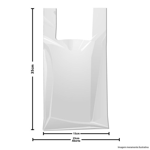 Sacola Plástica Branca Lisa de Alta Densidade com a Largura 25 X 35cm Altura