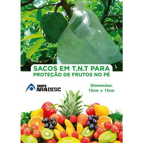 Sacos em TNT para Proteção de Frutas no Pe 10 X 15cm Branco com Amarril
